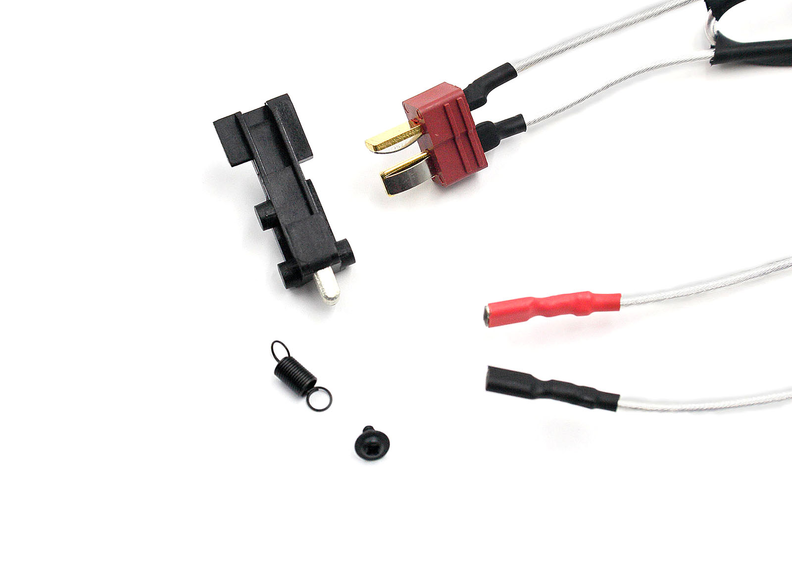 AK47系列用Quantum低電阻鍍銀後出線組 (含防滑T型鍍金插頭) - 摩帝Modify電動槍內部零件